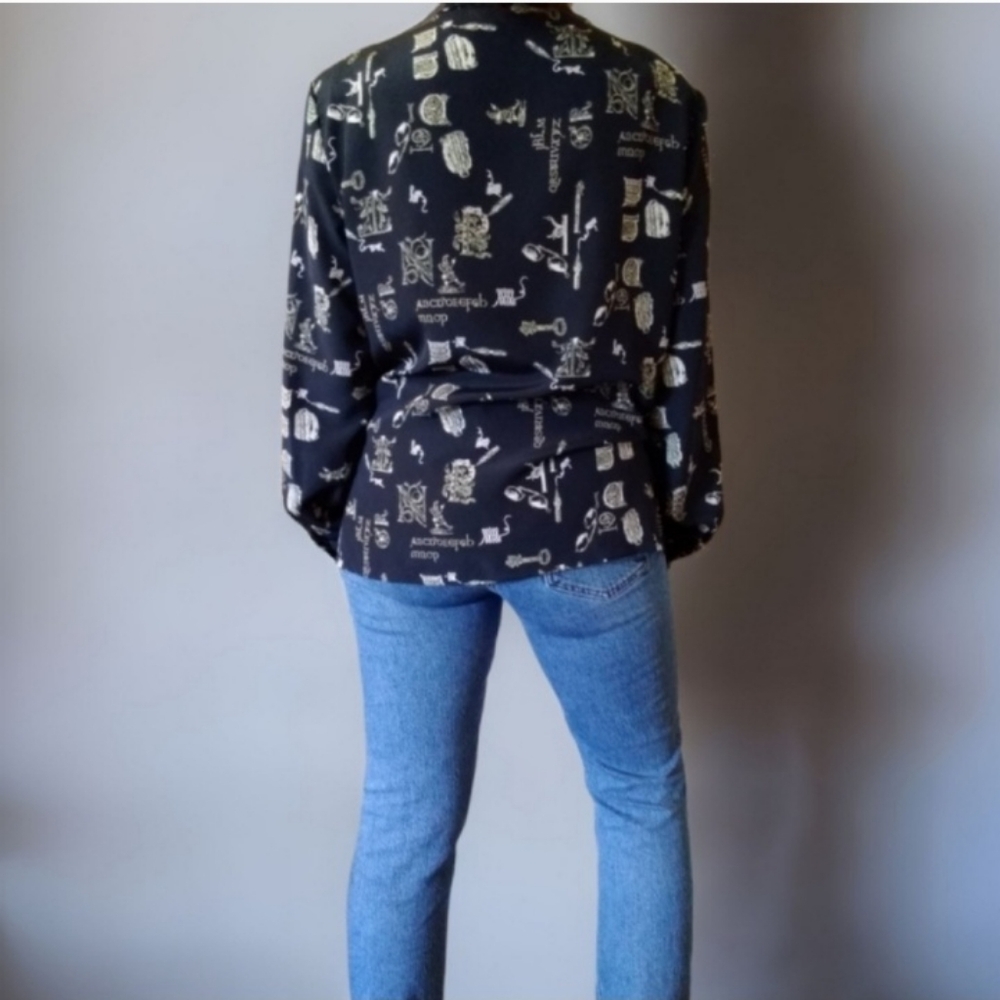 Vtg Drape Blouse - Picture 7 of 10